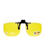 ClipFlipz Rectangular Polarised Extra-Large-Plus/Yellow Clip On Sunglasses
