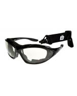 Birdz Thrasher Convertible Sports Motorcycle Padded Sunglasses Black/Clear ML