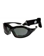 Birdz Thrasher Convertible Sports Motorcycle Padded Sunglasses Black/Smoke ML