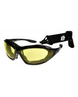 Birdz Thrasher Convertible Sports Motorcycle Padded Sunglasses Black/Yellow ML