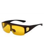Badical 6849PL Flip-Up Fit-Over Sunglasses Polarised Black/Yellow Night Driving Medium