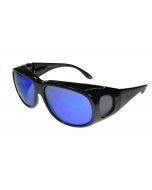 Fit-Over Sunglasses Polarised 3015PL Black/Blue-Revo-Mirror Extra Large XL