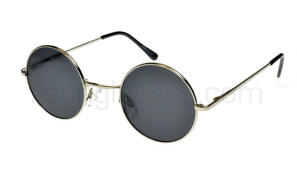 Round John Lennon Style Polarised Sunglasses Smoke Lenses Regular Size (ML)