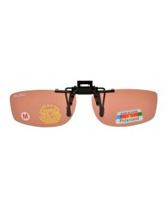 ClipFlipz Rectangular Polarised Medium/Copper Clip On Sunglasses