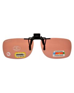 ClipFlipz Rectangular Polarised Extra-Large/Copper Clip On Sunglasses