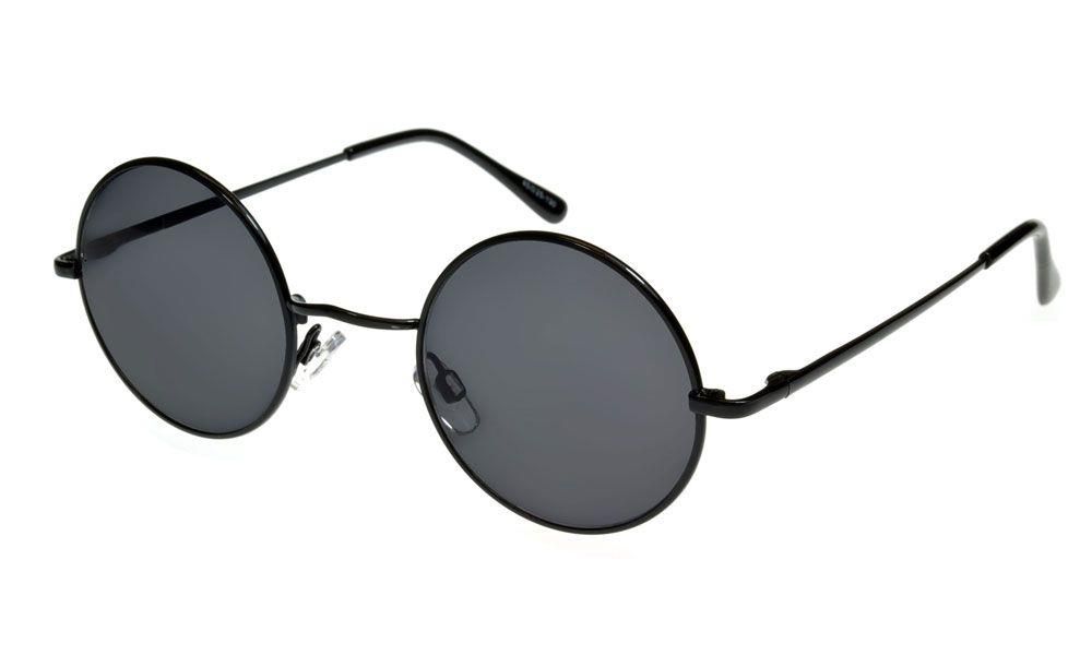 Round John Lennon Sunglasses Elite Black/Black Regular (ML)