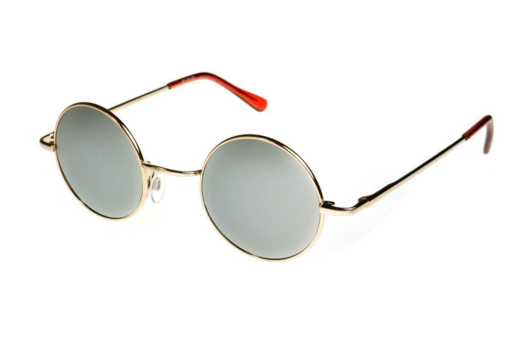Round John Lennon Sunglasses Elite Gold/Mirror Medium (M)