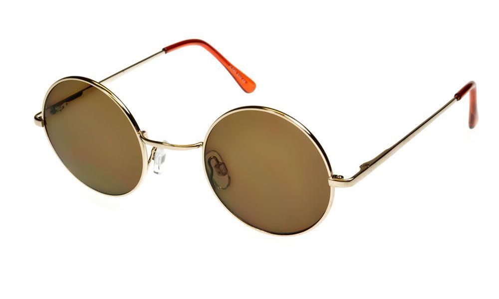 Round John Lennon Sunglasses Elite Gold/Brown Regular (ML)
