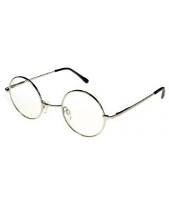 Round John Lennon Reading Glasses Silver ML (Regular Size)
