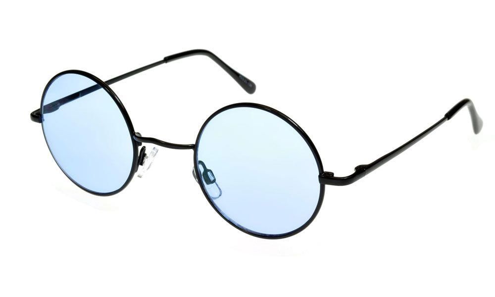 Round John Lennon Sunglasses Elite Black/Blue Regular (ML)
