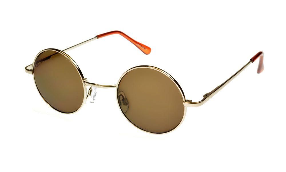 Round John Lennon Sunglasses Elite Gold/Brown Medium (M)