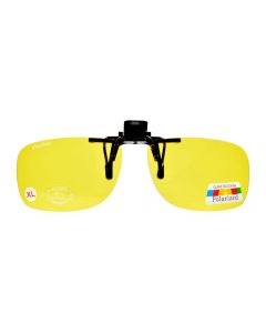 ClipFlipz Rectangular Polarised Extra-Large/Yellow Clip On Sunglasses