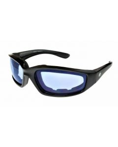 Birdz Oriole Sports Motorcycle Padded Sunglasses Black/RG-Blue ML