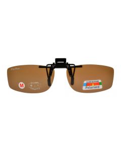 ClipFlipz Rectangular Polarised Medium/Brown Clip On Sunglasses