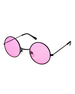 Round John Lennon Sunglasses Classic Black/Pink ML