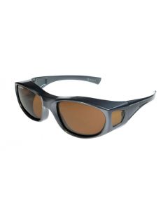 Fit Over-Glasses Piccolo Polarised Sunglasses Gunmetal/Brown Small