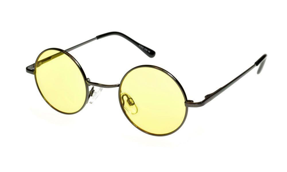 Round John Lennon Sunglasses Elite Yellow Lenses Medium Size (M)