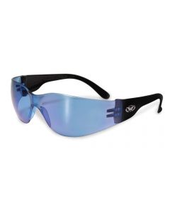 Global Vision Rider Rimless Safety Sunglasses Black/Blue-Mirror ML