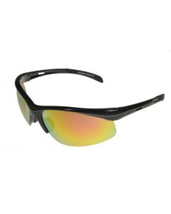 Badical Glade Half Frame Wraparound Sports Sunglasses Black/Fire-Revo Mirror ML