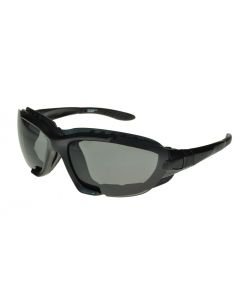 Badical Rebel Polarised Padded Sports Motorcycle Sunglasses Black/Smoke ML
