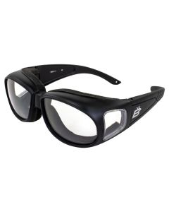Birdz Swallow OTG Padded Fitover Safety Sunglasses Black/Clear Medium Size