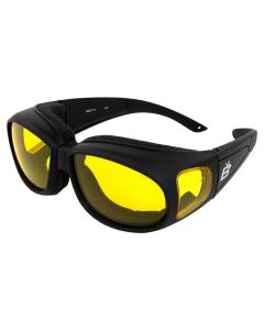 Birdz Swallow OTG Padded Fitover Safety Sunglasses Black/Yellow Medium Size