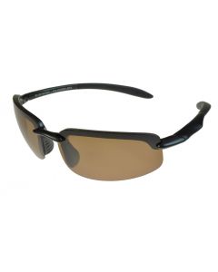 BluWater Ty-Phoon Rimless Polarised Sunglasses Matt-Black/Brown ML