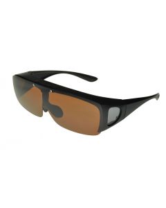 Badical 6849PL Flip-Up Fit-Over Sunglasses Polarised Driving Black/Copper Medium