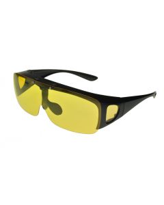 Badical 6849PL Flip-Up Fit-Over Sunglasses Polarised Black/Yellow Night Driving Medium