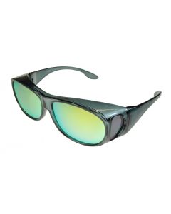 Badical Fitover Sunglasses Polarised 4600PL Crystal-Grey/Gold-Mirror Medium Size