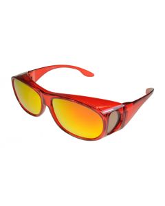 Badical Fitover Sunglasses Polarised 4600PL Fire Revo Mirror Lenses Medium Size
