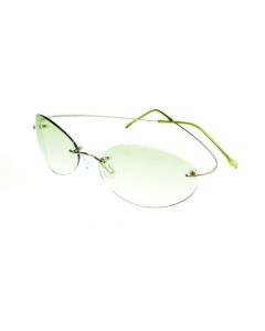 i* Rimless Oval Ladies Sunglasses 8050 Silver/Green M